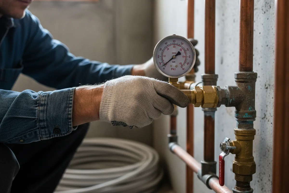 Pressure testing a repaired line during Water Line Repair in West Hollywood