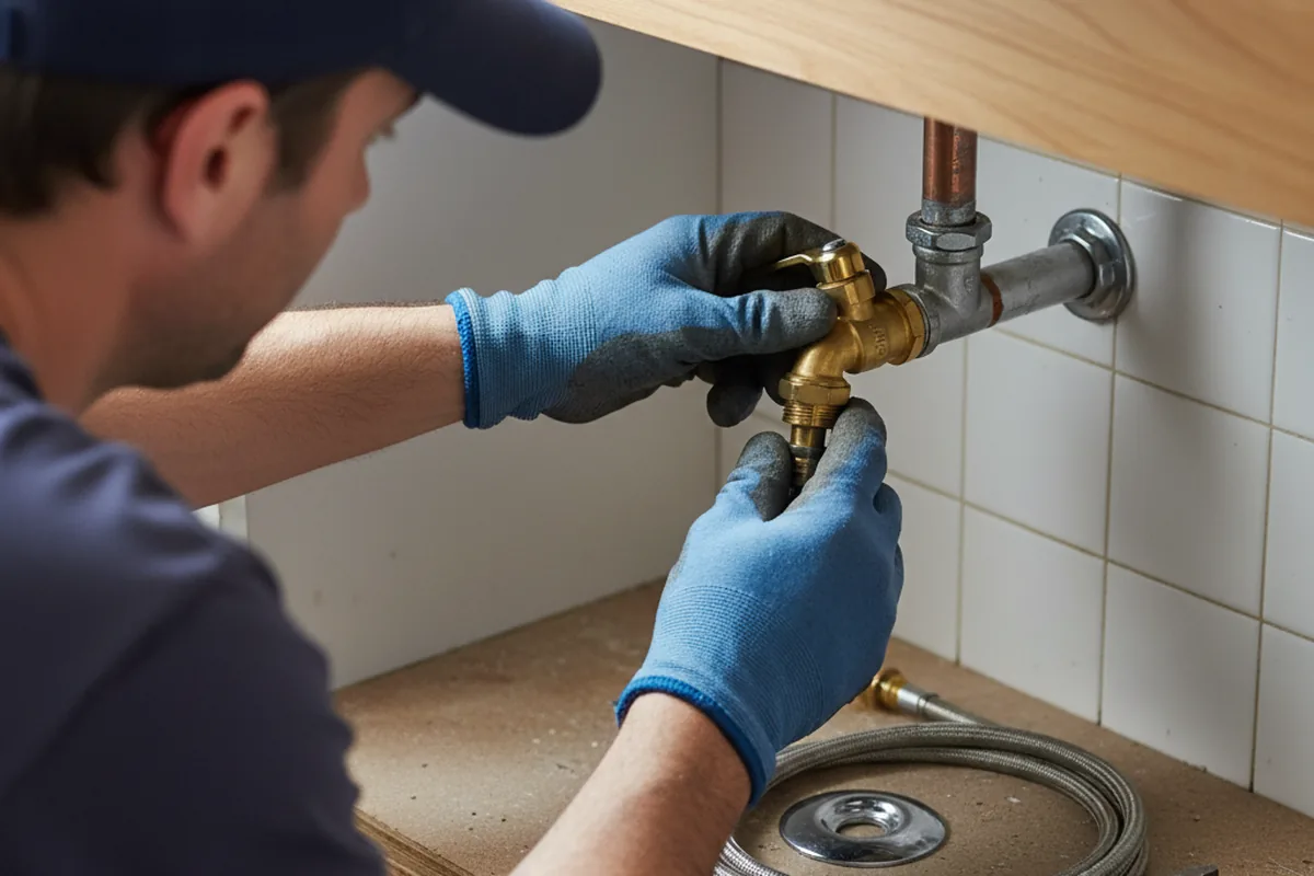 Shutoff valve and fitting work during Burst Pipe Repair in West Hollywood